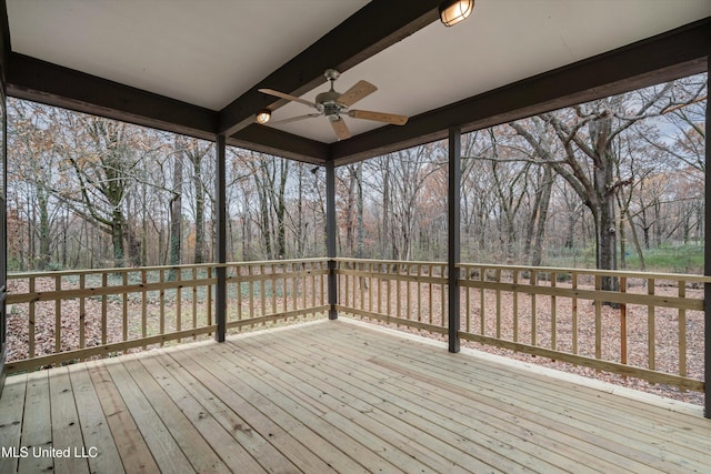 deck with ceiling fan