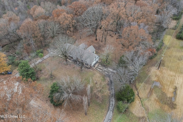 aerial view featuring a rural view