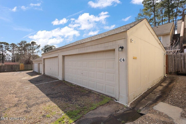 view of garage