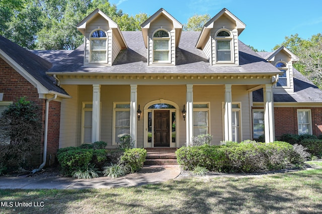 view of front of property with a porch