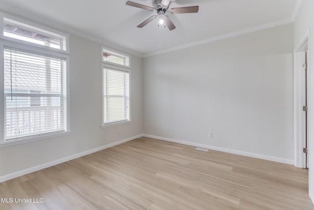 1515 E Beach Blvd Unit 132, Pass Christian, MS 39571 - empty room with crown molding, light wood-style floors, and ceiling fan