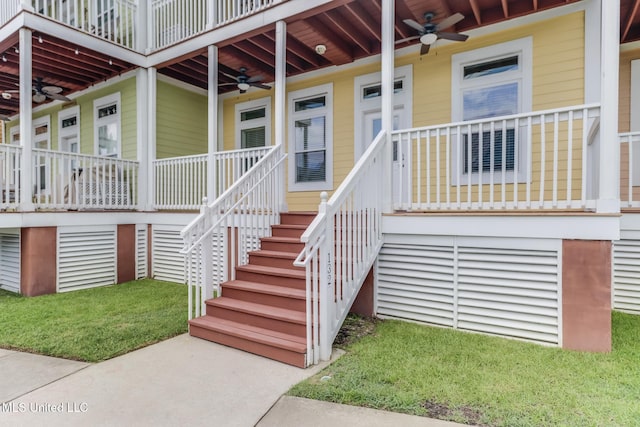 1515 E Beach Blvd Unit 132, Pass Christian, MS 39571 - view of exterior entry featuring a ceiling fan
