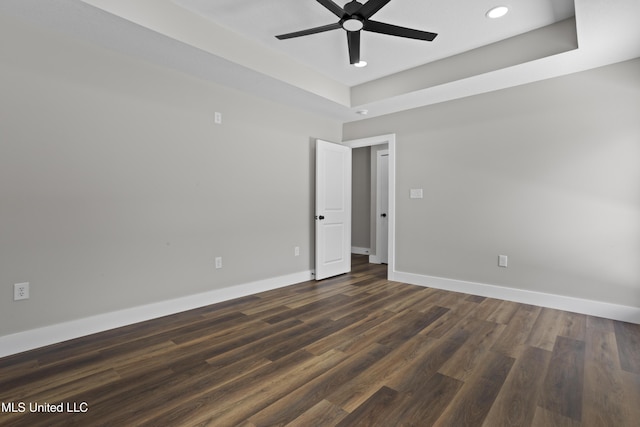 1457 Rue De Courmont, Gautier, MS 39553 - unfurnished room with a ceiling fan, recessed lighting, and dark wood finished floors