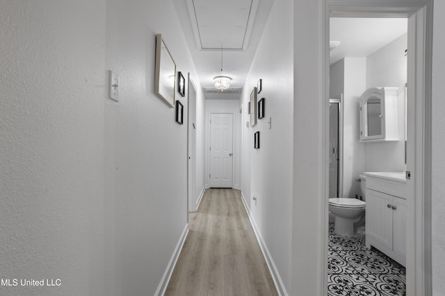 hallway featuring light hardwood / wood-style flooring