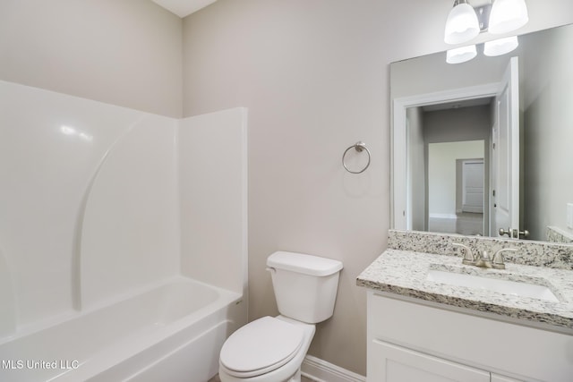 113 Magnolia Farms Dr, Lucedale, MS 39452 - full bathroom featuring toilet, vanity, baseboards, and bathing tub / shower combination