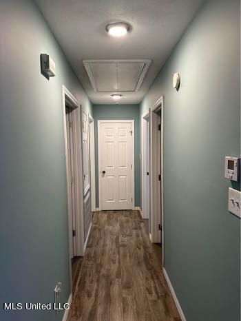 hall featuring dark hardwood / wood-style flooring