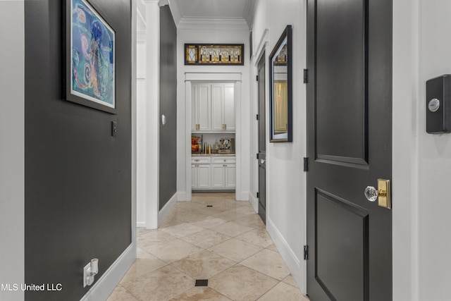 1511 18th Ave, Gulfport, MS 39501 - hall with crown molding, baseboards, and light tile patterned floors