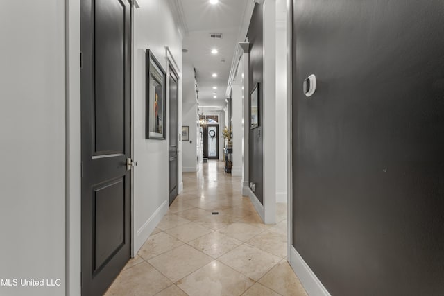 1511 18th Ave, Gulfport, MS 39501 - hall with light tile patterned floors, baseboards, and recessed lighting