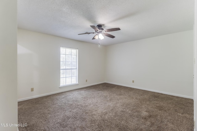 115 Shady Dr, Long Beach, MS 39560 - carpeted empty room featuring a ceiling fan and a textured ceiling