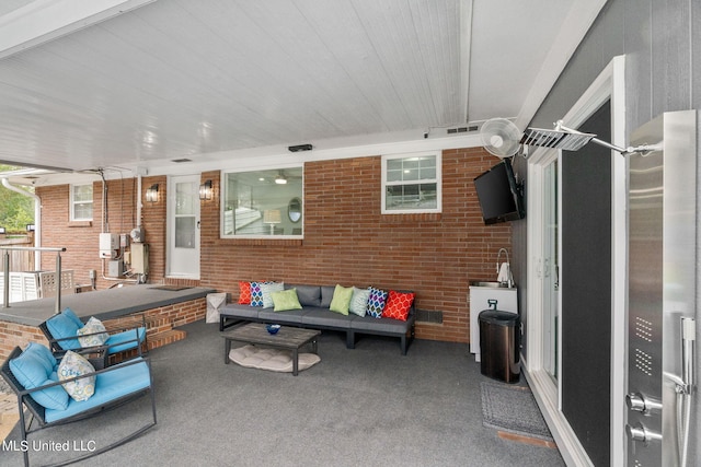 view of patio with an outdoor living space