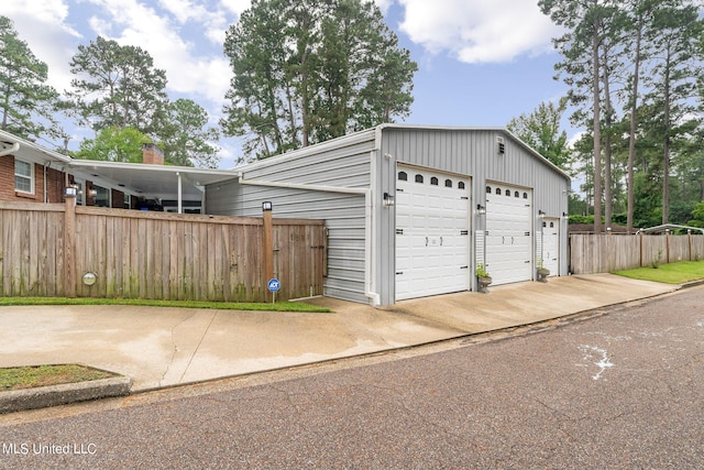 view of garage