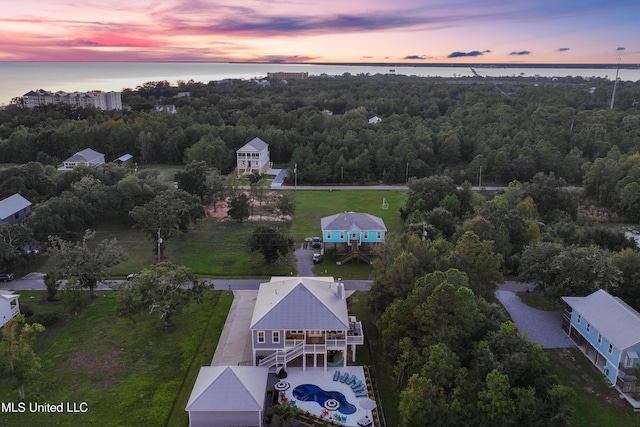 14 Sherman Ave, Pass Christian, MS 39571 - aerial view with a wooded view and a water view