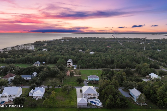14 Sherman Ave, Pass Christian, MS 39571 - aerial view at dusk featuring a water view