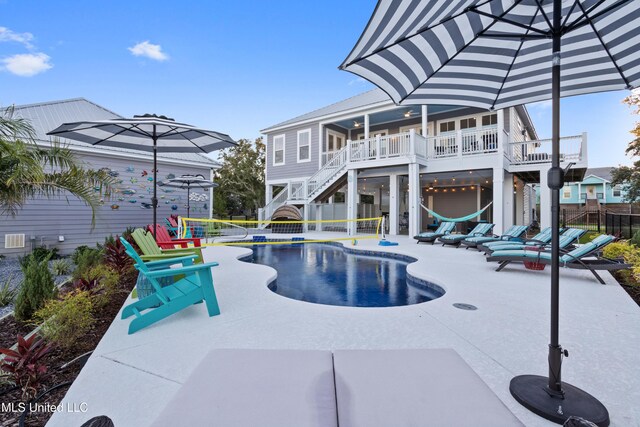 14 Sherman Ave, Pass Christian, MS 39571 - view of pool featuring stairs, a patio area, a fenced in pool, and fence