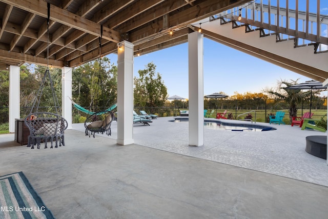 14 Sherman Ave, Pass Christian, MS 39571 - view of patio featuring stairway and a fenced in pool