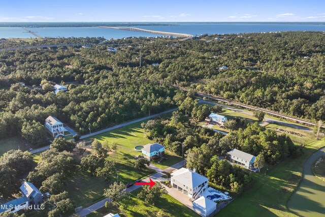 14 Sherman Ave, Pass Christian, MS 39571 - bird's eye view featuring a water view and a forest view