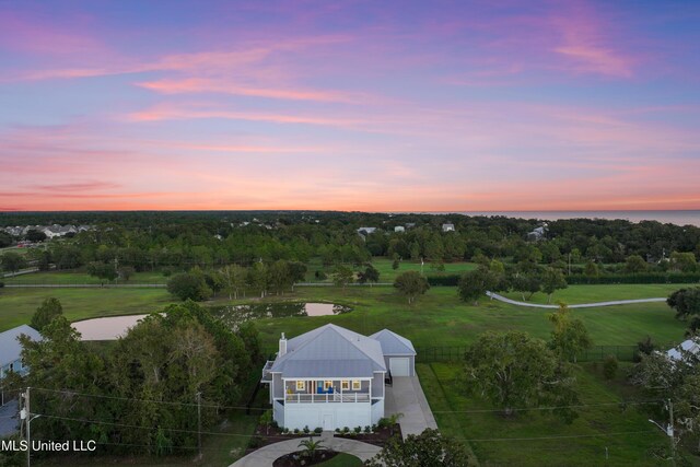 14 Sherman Ave, Pass Christian, MS 39571 - aerial view at dusk with a water view