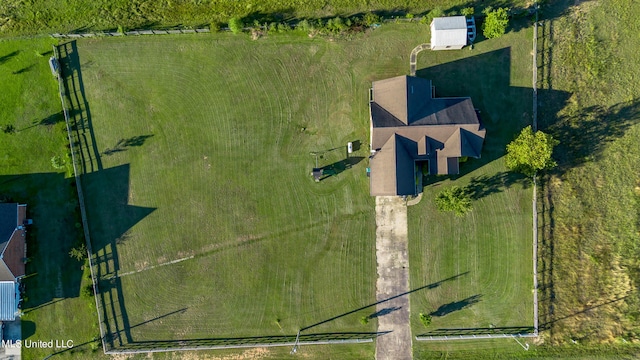 aerial view with a rural view