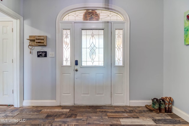 foyer featuring dark hardwood / wood-style flooring