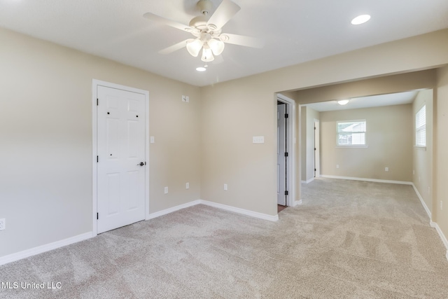 31 55th St, Gulfport, MS 39507 - unfurnished room with a ceiling fan, carpet, and recessed lighting