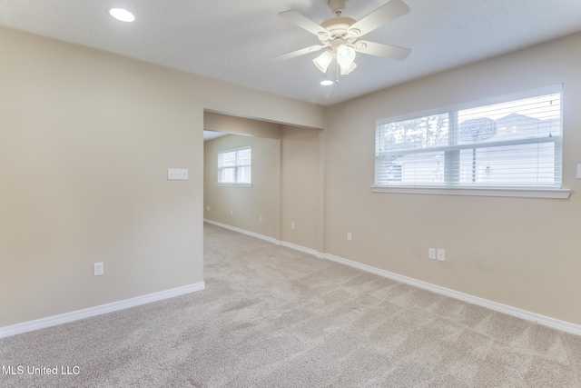 31 55th St, Gulfport, MS 39507 - unfurnished room with light colored carpet, ceiling fan, and recessed lighting