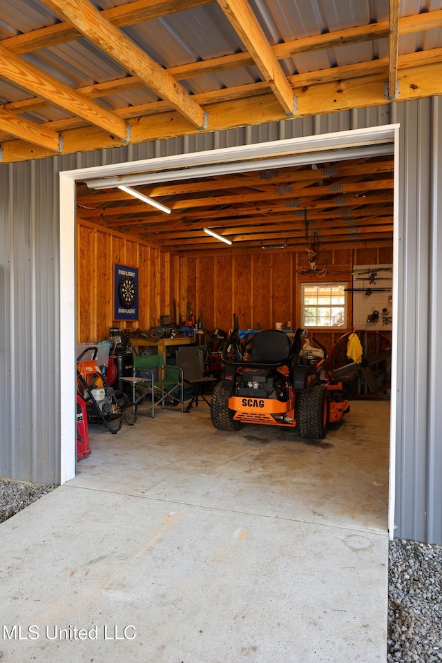 view of garage