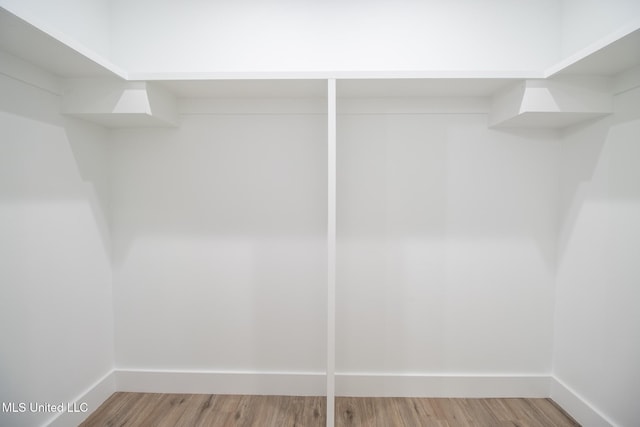 spacious closet featuring hardwood / wood-style floors