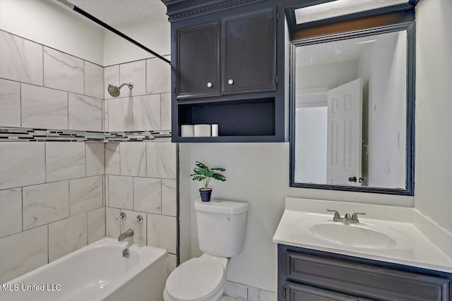 full bathroom featuring vanity, toilet, and shower / bathtub combination