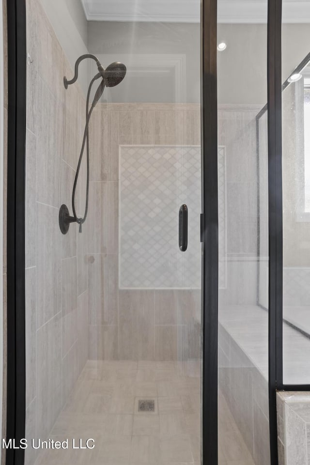 full bathroom featuring a shower stall