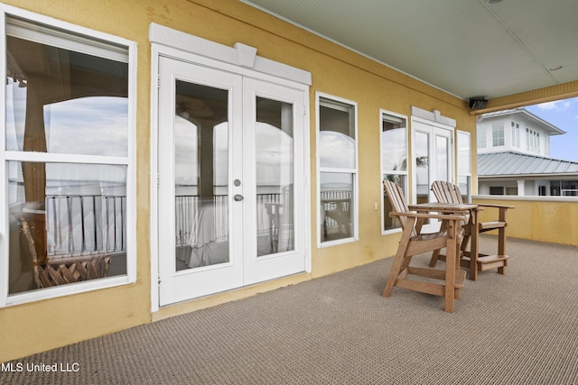 balcony with french doors