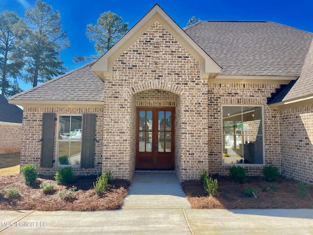 view of exterior entry with french doors