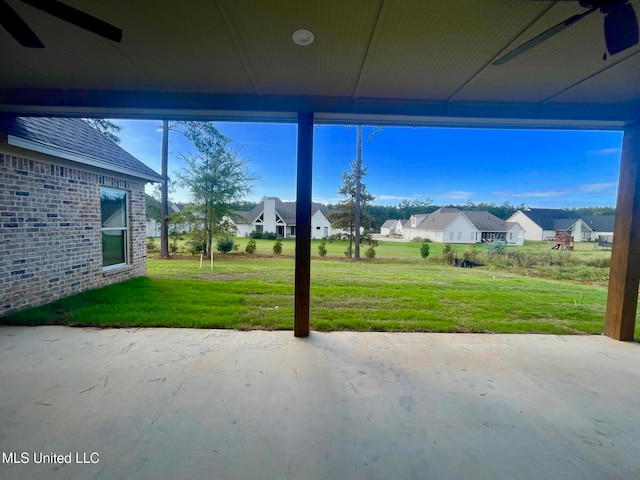 view of patio / terrace with ceiling fan