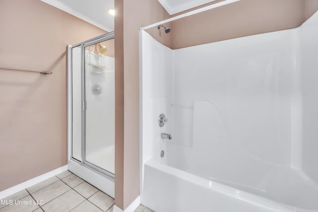 bathroom with tile patterned floors