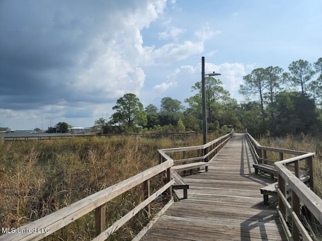 view of dock area