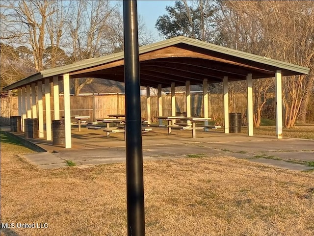 view of community featuring a gazebo