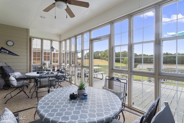 1600 Wright Rd, Raymond, MS 39154 - sunroom / solarium with outdoor dining space and a ceiling fan