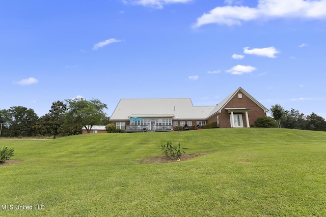 1600 Wright Rd, Raymond, MS 39154 - back of house with a lawn and brick siding