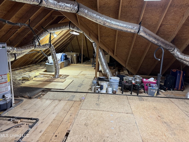 attic with gas water heater