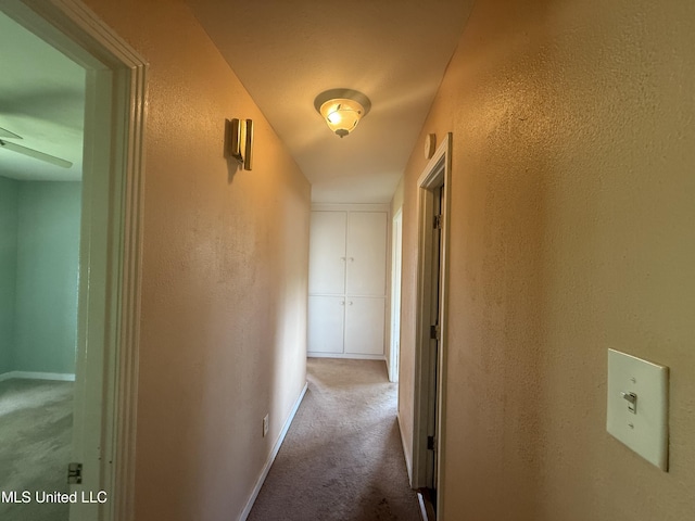 104 Mcgregor Way, Natchez, MS 39120 - hallway featuring carpet flooring, a textured wall, and baseboards