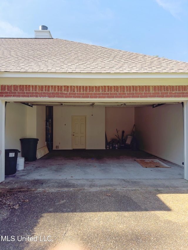 view of garage