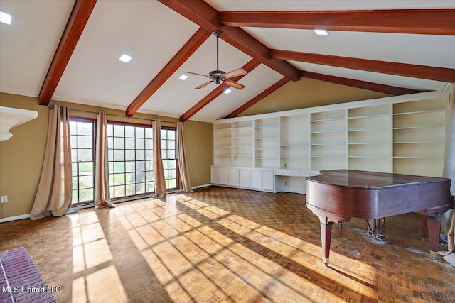 223 Hannah Dr, Clinton, MS 39056 - unfurnished living room featuring baseboards, ceiling fan, and wood finished floors