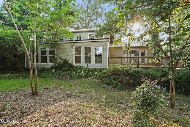 223 Hannah Dr, Clinton, MS 39056 - rear view of property with a wooden deck