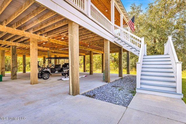 view of patio / terrace featuring a carport