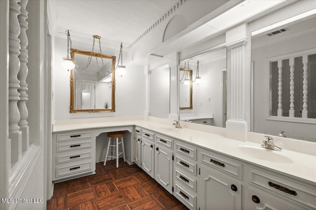 5123 Forest Hill Rd, Byram, MS 39272 - bathroom with double vanity and crown molding