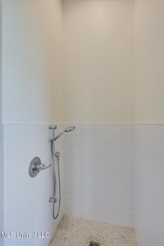 room details with a tile shower