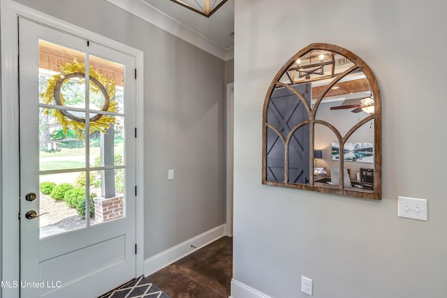 150 Pine Ridge Cir, Brandon, MS 39047 - doorway to outside featuring concrete flooring, baseboards, and a wealth of natural light