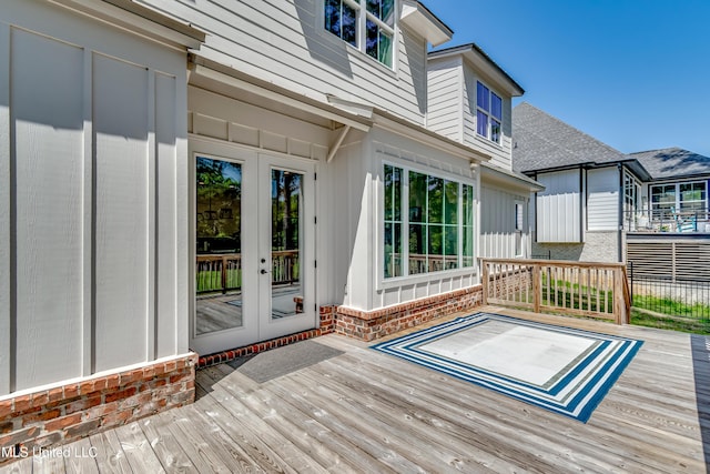 150 Pine Ridge Cir, Brandon, MS 39047 - wooden deck featuring french doors