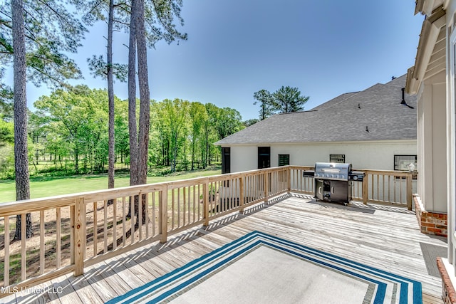 150 Pine Ridge Cir, Brandon, MS 39047 - wooden deck featuring a grill
