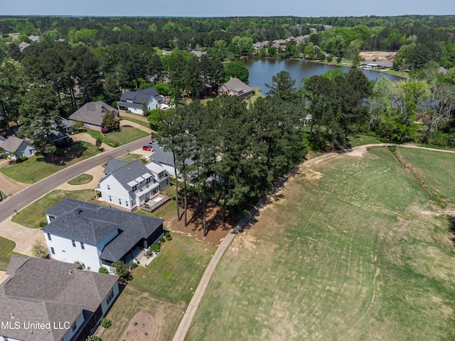 150 Pine Ridge Cir, Brandon, MS 39047 - bird's eye view featuring a residential view, a water view, and a view of trees