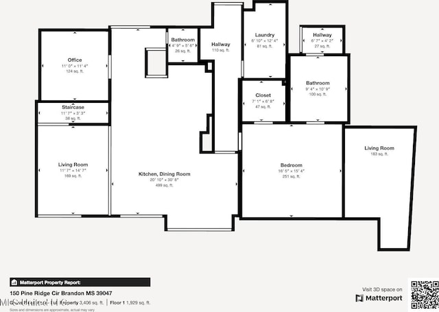 150 Pine Ridge Cir, Brandon, MS 39047 - view of layout